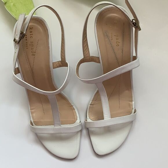 𝅺♠️KATE Spade White Sandals with Stripped Wedge♠️ - Picture 9 of 9